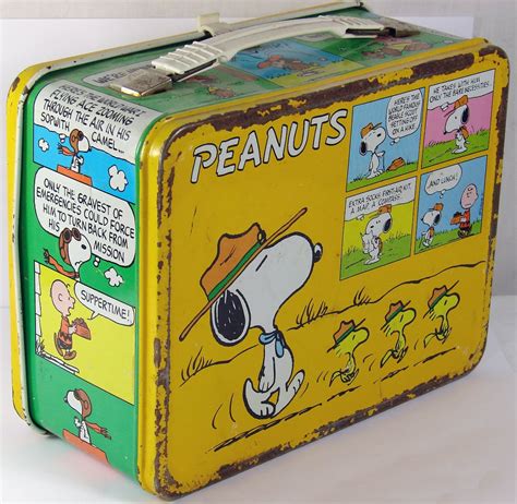 snoopy vintage lunch box metal|snoopy vintage lunch box.